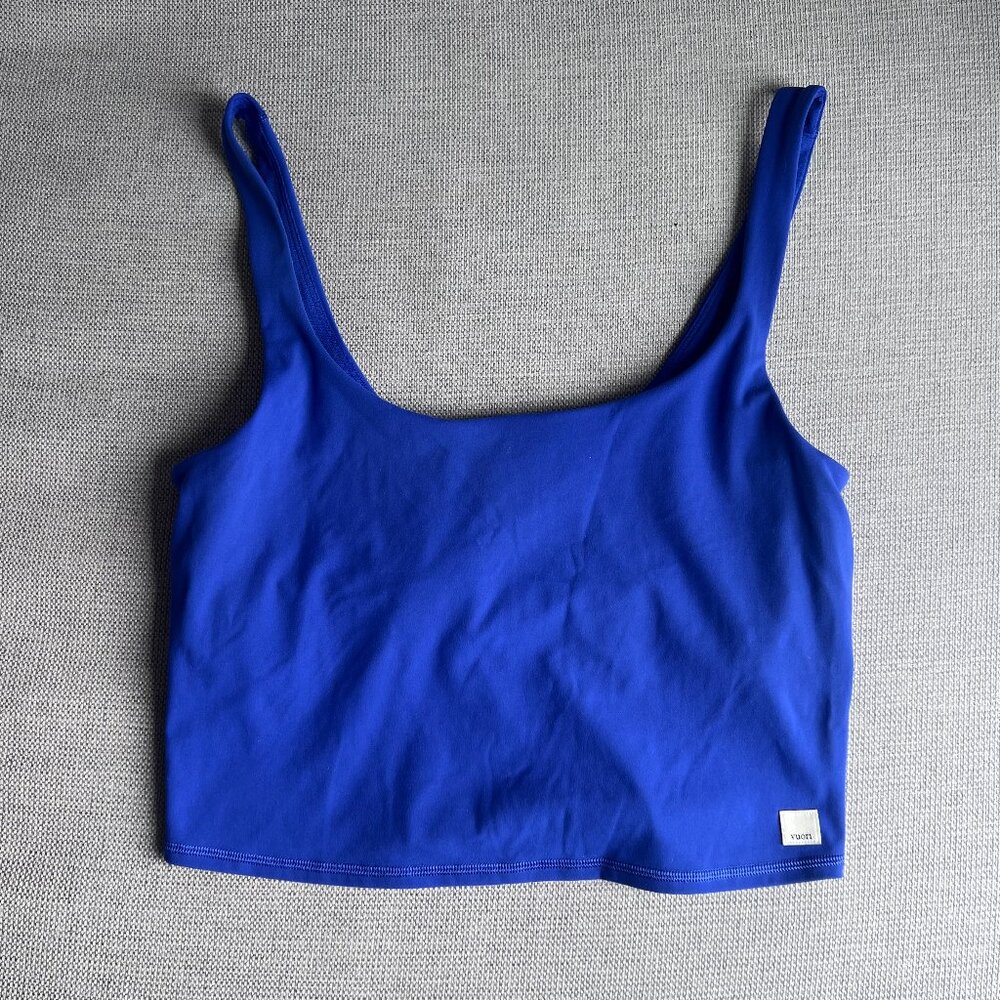 Vuori Daily Crop Tank - Copenhagen Blue - Large